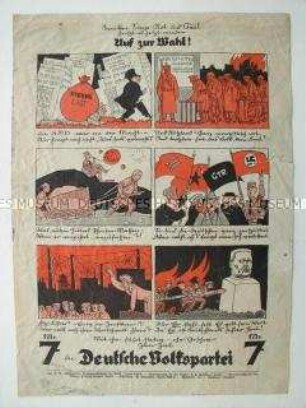 Illustriertes Wahlflugblatt der DVP zur Reichstagswahl im Juli 1932