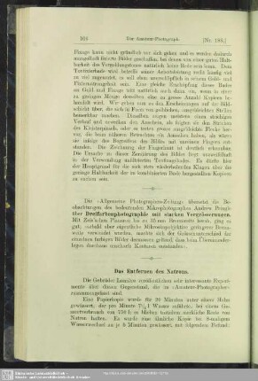 Das Entfernen des Natrons