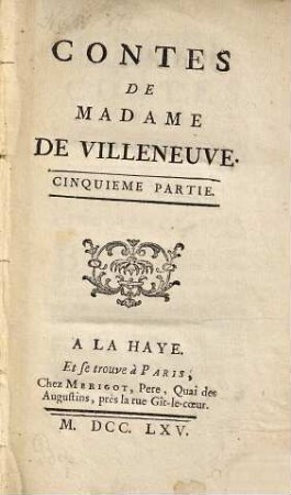 Contes De Madame De Villeneuve, 5