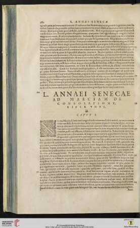 L. Annaei Senecae ad Marciam de consolatione