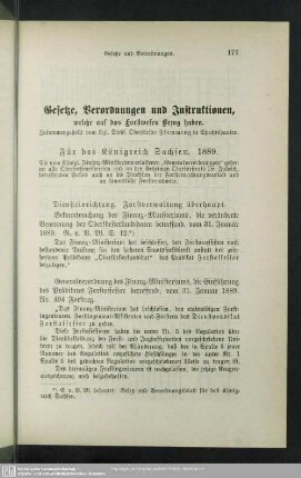 Für das Königreich Sachsen. 1889