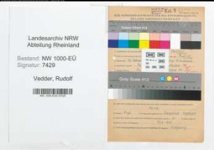 Entnazifizierung Rudolf Vedder, geb. 12.02.1897 (Buchhalter)