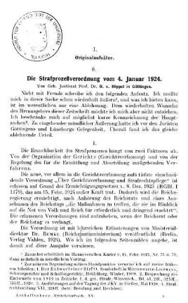 129-138, Die Strafprozeßverordnung vom 4. Januar 1924