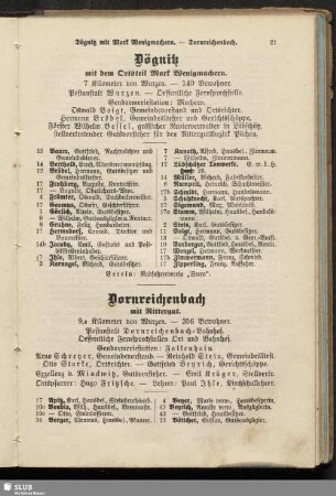 Dögnitz : Dögnitz mit dem Ortsteil Mark Wenigmachern