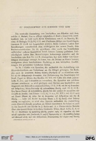 51: Zu Inschriften aus Rhodos und Kos