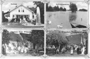 Rietschen-Teicha. Ortsansichten, Ansichtskarte um 1910, Repro (RA Görlitz, Postkartensammlung)