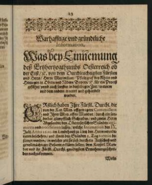 23-41, Warhafftige und gründliche Information...