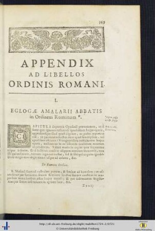 Appendix ad libellos Ordinis Romani.