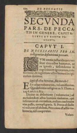 Secunda Pars, De Peccatis In Genere, Capitalibus Et Eorum Piliabus.