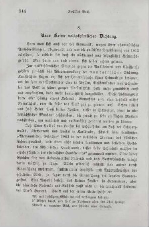 8. Neue Keime volksthümlicher Dichtung