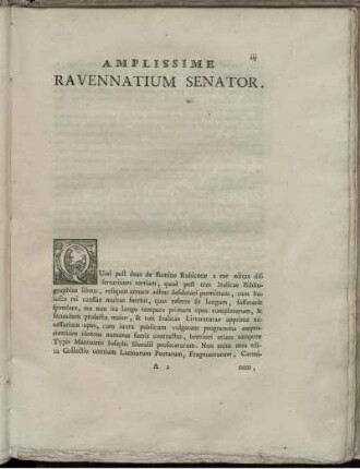 Amplissime Ravennatium Senator.