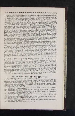 Volkskundliche Fragen.