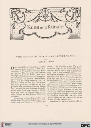 Vor neuen Bildern Max Liebermanns