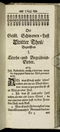 I. Sterbe- und Begräbnis-Lieder.