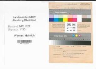 Entnazifizierung Heinrich Wermer , geb. 24.12.1891 (Reichsbankrat)