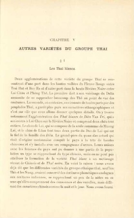 Chapitre V. Autres variétés du groupe Thai