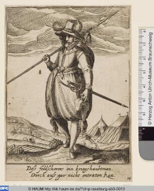 Stehender Soldat mit Lanze