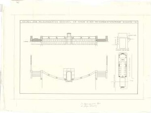 Hildebrand, Adolf von; München; Hubertusbrunnen; Prinzregentendenkmal - Sockel zum Prinzregentendenkmal am Forum in der Prinzregentenstr. (Lageplan, Grundriss, Ansicht, Längsschnitt)