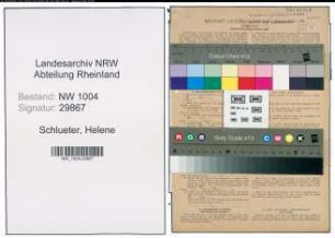 Entnazifizierung Helene Schlueter , geb. 30.05.1905 (Kaufm.Angestellte)