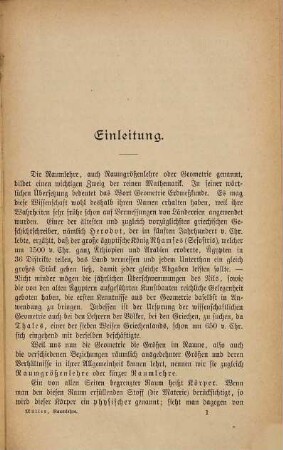 Einführung in die Elemente der Raumlehre : Kurzgefaßtes Lehr- u. Übungsbuch