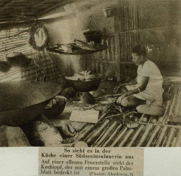 "Cuisine d'une insulaire des mers du Sud, Palau"