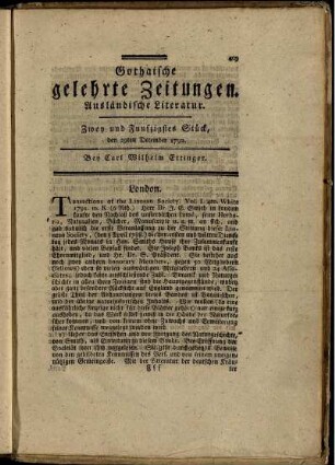 Zwey und Funfzigstes Stück, den 29ten December 1792.