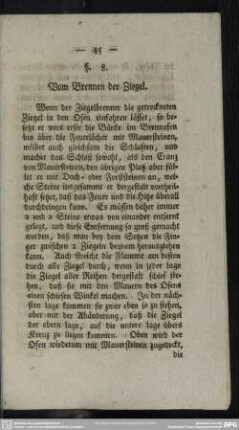 § 8. Vom Brennen der Ziegel