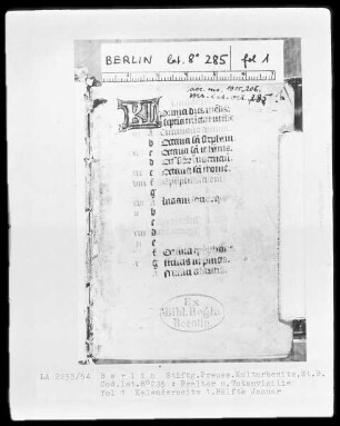 Psalterium und Totenvigilie mit Kalendar —