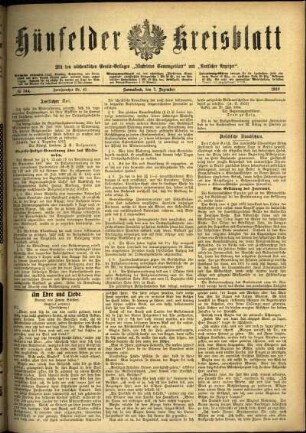 Ausgabe vom Samstag, den 07. Dezember 1912.