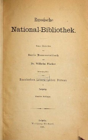 Russische National-Bibliothek : Mit dt. Interlinear-Uebers. u. durchweg accentuirtem Text, 1