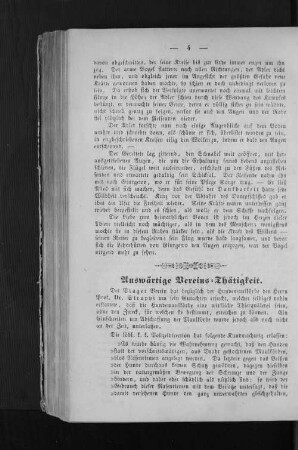 Auswärtige Vereins=Thätigkeit.