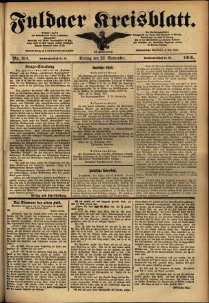 Ausgabe vom Freitag, den 22. September 1905.