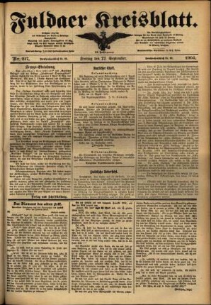 Ausgabe vom Freitag, den 22. September 1905.