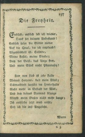 Die Freyheit.