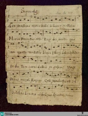 Ave praeclara maris stella - Don Mus.Ms. 514 : V