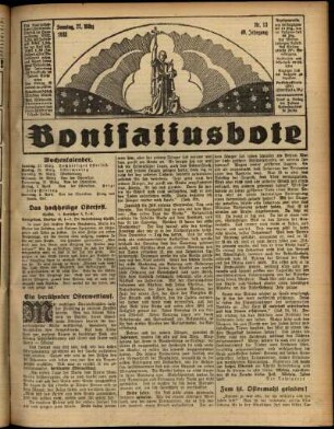 Erste Ausgabe vom Sonntag, den 27. März 1932.