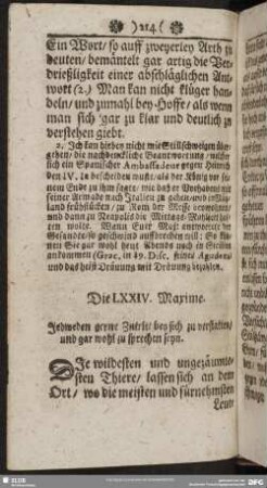 Die LXXIV. Maxime. Jedweden gerne Zutritt bey sich zu verstatten, und gar wohl zu sprechen seyn