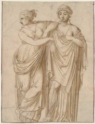 Zwei antikische weibliche Gestalten