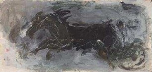 Galoppierendes schwarzes Pferd