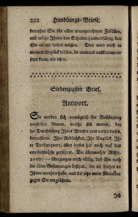 Siebenzigster Brief. - Neun und siebenzigster Brief.