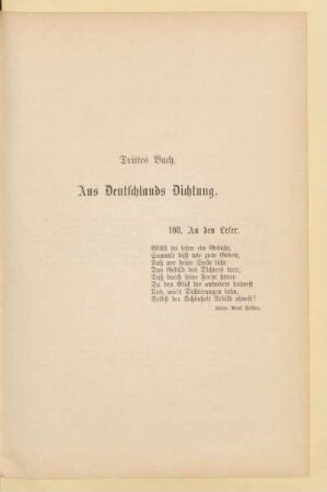 Drittes Buch: Aus Deutschlands Dichtung