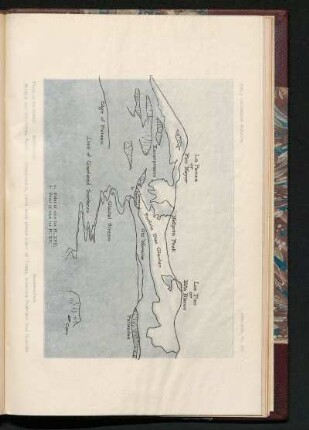 Pl. XIV. - Middle and Southern Peaks of Ixtaccihuatl, from near upper limit of trees, showing Porfirio Díaz Glacier. : [Drawing on tracing paper] , Photo. by the Author.