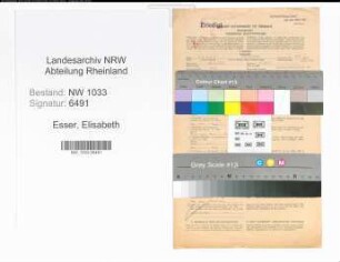 Entnazifizierung Elisabeth Esser , geb. 28.06.1922 (Angest.)