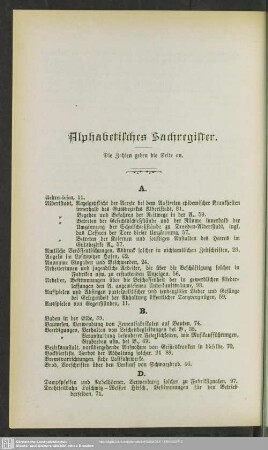 Alphabetisches Sachregister