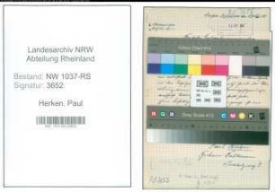 Entnazifizierung Paul Herken , geb. 10.07.1891 (Werkmeister)