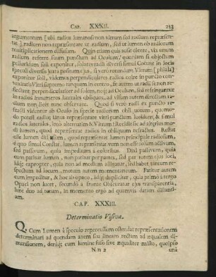 Cap. XXXIII. Determinatio Visiva.