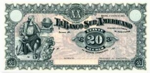Geldschein, 20 Sucres, 2.1.1920
