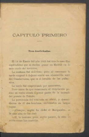 Capítulo primero - Tres desdichadas.