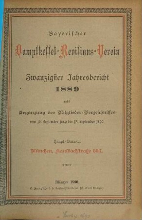 Jahresbericht. 20. 1889 (1890)