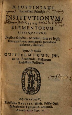 Institutionum sive elementorum libri quator